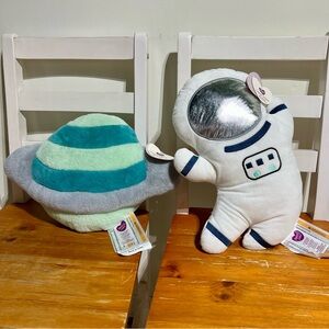 Parent's Choice Plush Toddler Pillow Astronaut Plush White w Blue Trim Sleep Toy